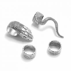 KMVEXO Official Store Snake Ring Set (4 Pcs) Women's Apparels