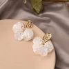 IPARAM Official Store White Flower Drop Earrings
