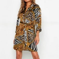Aachoae Apparel Store Women's Apparels Paola Leopard Mini Dress