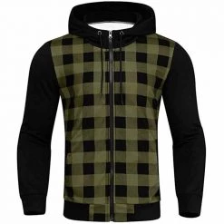 Zz Man Store Men's Apparels Plaid Zipper Hoodie 8 Zz Man Store Men's Apparels Plaid Zipper Hoodie