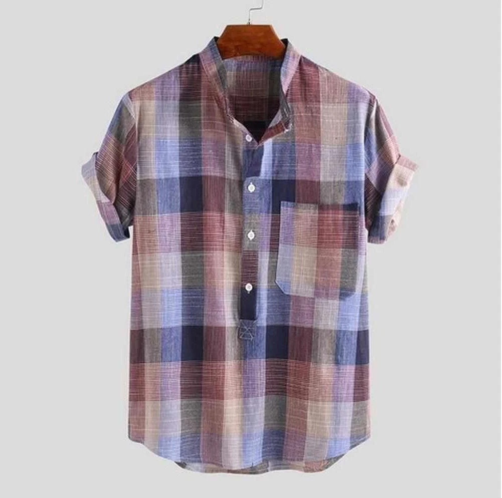 Moringcute Store Men's Apparels Sky Madrid Cordoba Plaid Shirt 5 Moringcute Store Men's Apparels Sky Madrid Cordoba Plaid Shirt