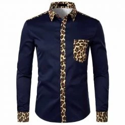 PARKLEES Official Store Sky Madrid Leopard Button-Up Shirt Men's Apparels