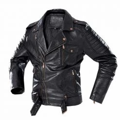 DUOFIER Bag's Store Store Men's Apparels Saint Morris Leather Biker Jacket