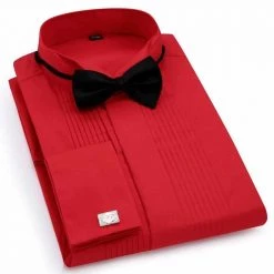 QISHA MEN SHIRT Store Saint Morris Formal Bow Tie Shirt