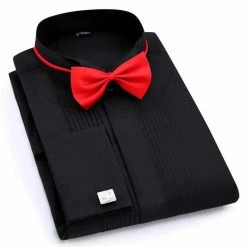 QISHA MEN SHIRT Store Saint Morris Formal Bow Tie Shirt