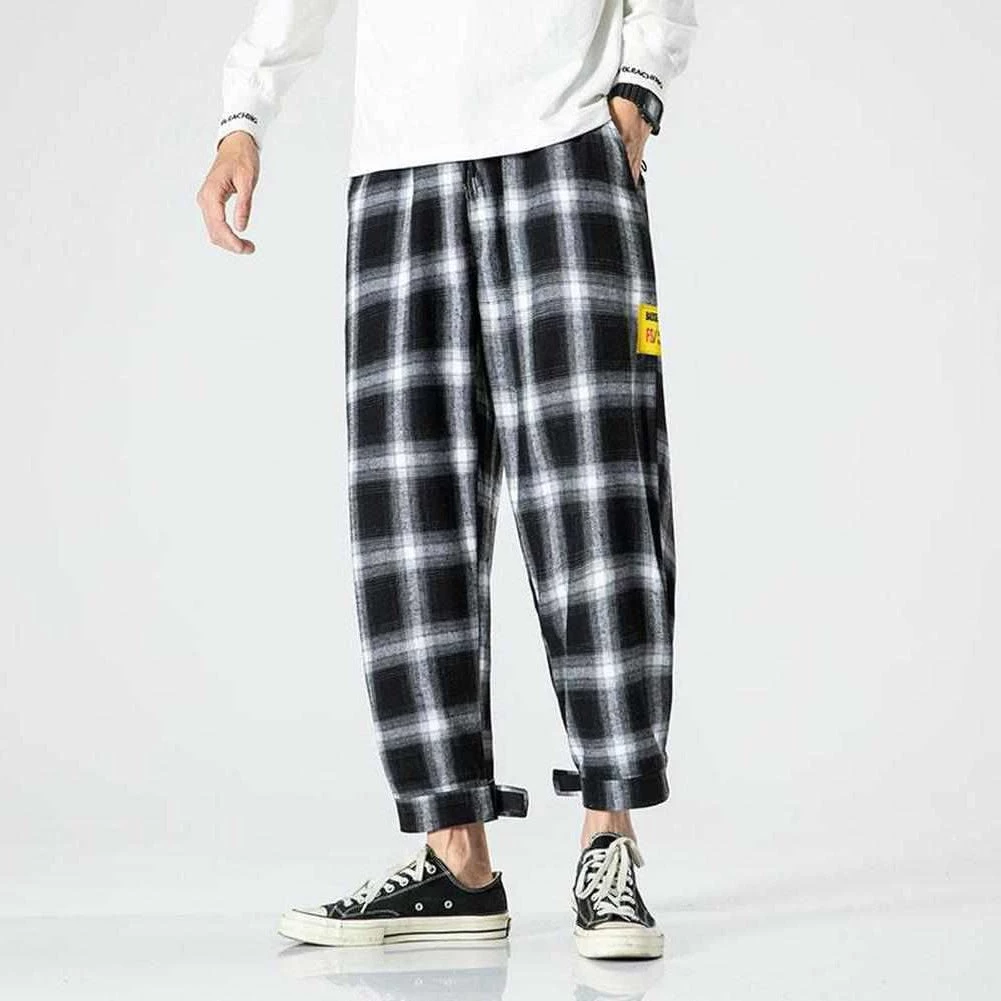 BQODQO Official Store Men's Apparels North Royal Plaid Harem Pants 3 BQODQO Official Store Men's Apparels North Royal Plaid Harem Pants