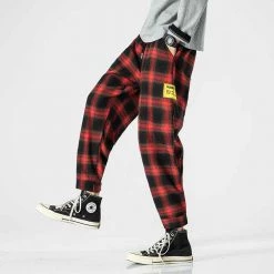 BQODQO Official Store Men's Apparels North Royal Plaid Harem Pants 8 BQODQO Official Store Men's Apparels North Royal Plaid Harem Pants