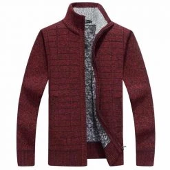 Retro Jacket Store Sky Madrid Turtleneck Wool Cardigan Men's Apparels
