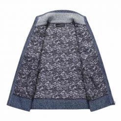 Retro Jacket Store Sky Madrid Turtleneck Wool Cardigan Men's Apparels