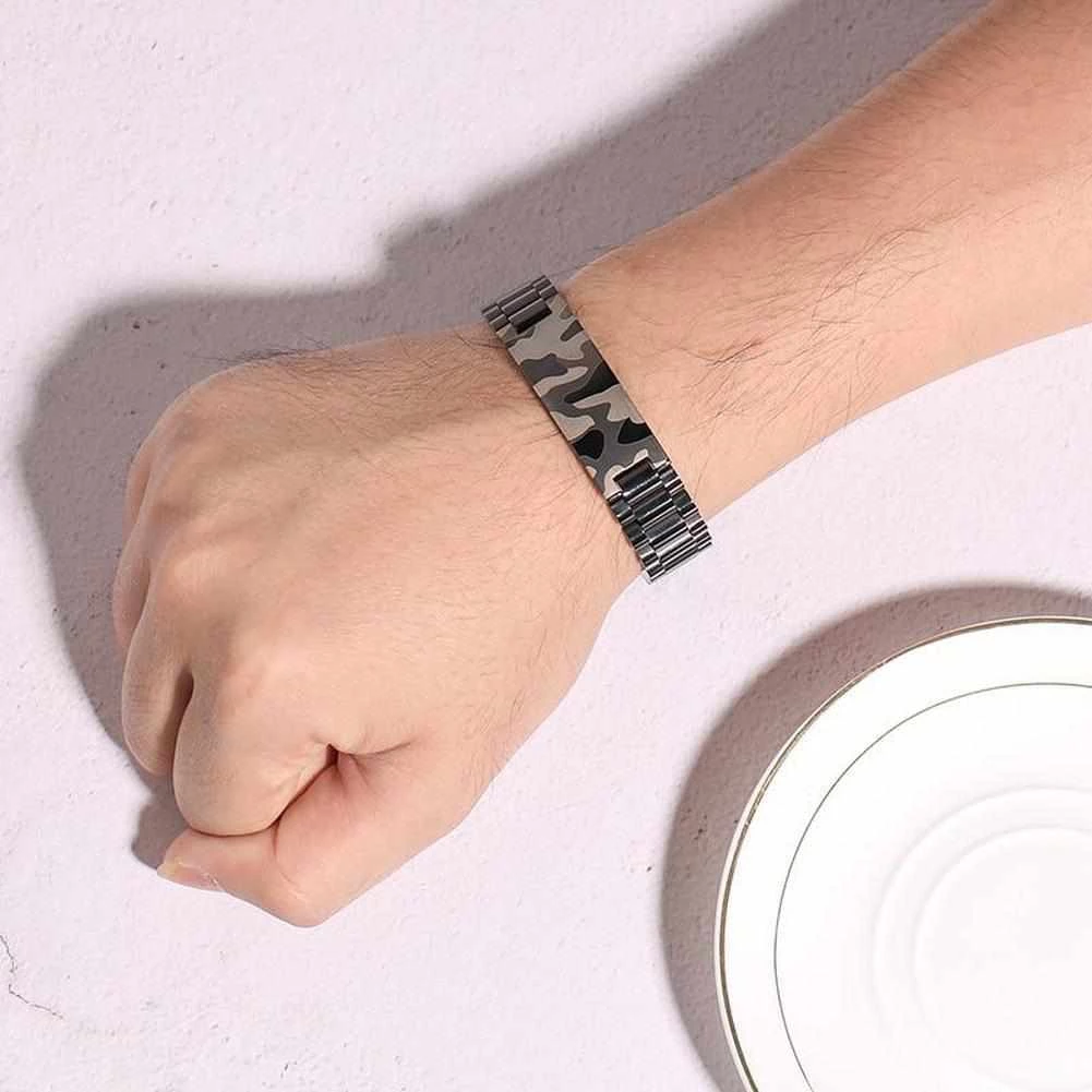 Mprainbow Official Store Stainless Steel Camo Link Bracelet 4 Mprainbow Official Store Stainless Steel Camo Link Bracelet