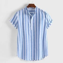 Challengers Store Sky Madrid Sand Beach Linen Shirt Men's Apparels
