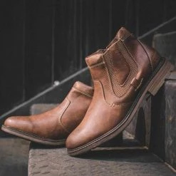 Merkmak Official Store Sky Madrid Chelsea Leather Boots