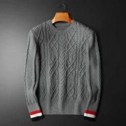Minglu Official Store Men's Apparels North Royal Knitted Striped Sweater