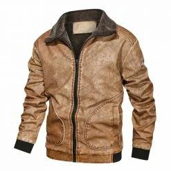 Mountainskin Official Store Men's Apparels Sky Madrid Fleece Collar Leather Jacket 8 Mountainskin Official Store Men's Apparels Sky Madrid Fleece Collar Leather Jacket
