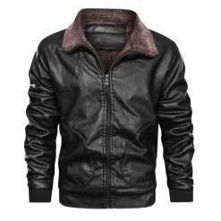 Mountainskin Official Store Men's Apparels Sky Madrid Fleece Collar Leather Jacket 9 Mountainskin Official Store Men's Apparels Sky Madrid Fleece Collar Leather Jacket