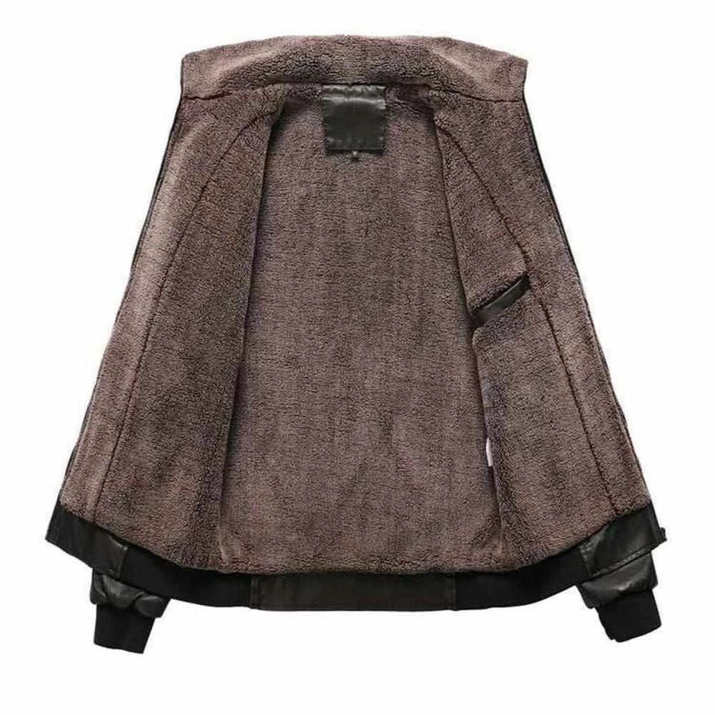 Mountainskin Official Store Men's Apparels Sky Madrid Fleece Collar Leather Jacket 7 Mountainskin Official Store Men's Apparels Sky Madrid Fleece Collar Leather Jacket