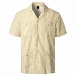 PARKLEES Official Store Sky Madrid Guayabera Shirt