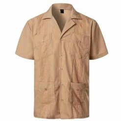 PARKLEES Official Store Sky Madrid Guayabera Shirt