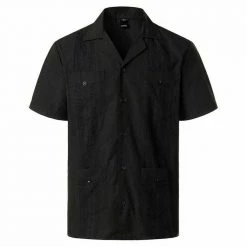 PARKLEES Official Store Sky Madrid Guayabera Shirt