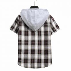 An & Store Saint Morris Plaid Hooded Short Sleeve Shirt 11 An & Store Saint Morris Plaid Hooded Short Sleeve Shirt