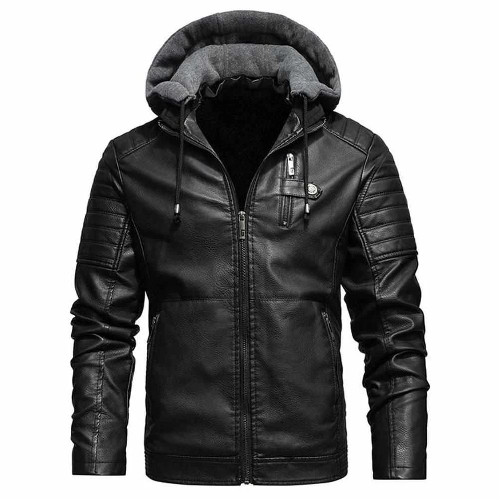 UNCO&BOROR Store North Royal Leather Fleece Hooded Jacket 6 UNCO&BOROR Store North Royal Leather Fleece Hooded Jacket