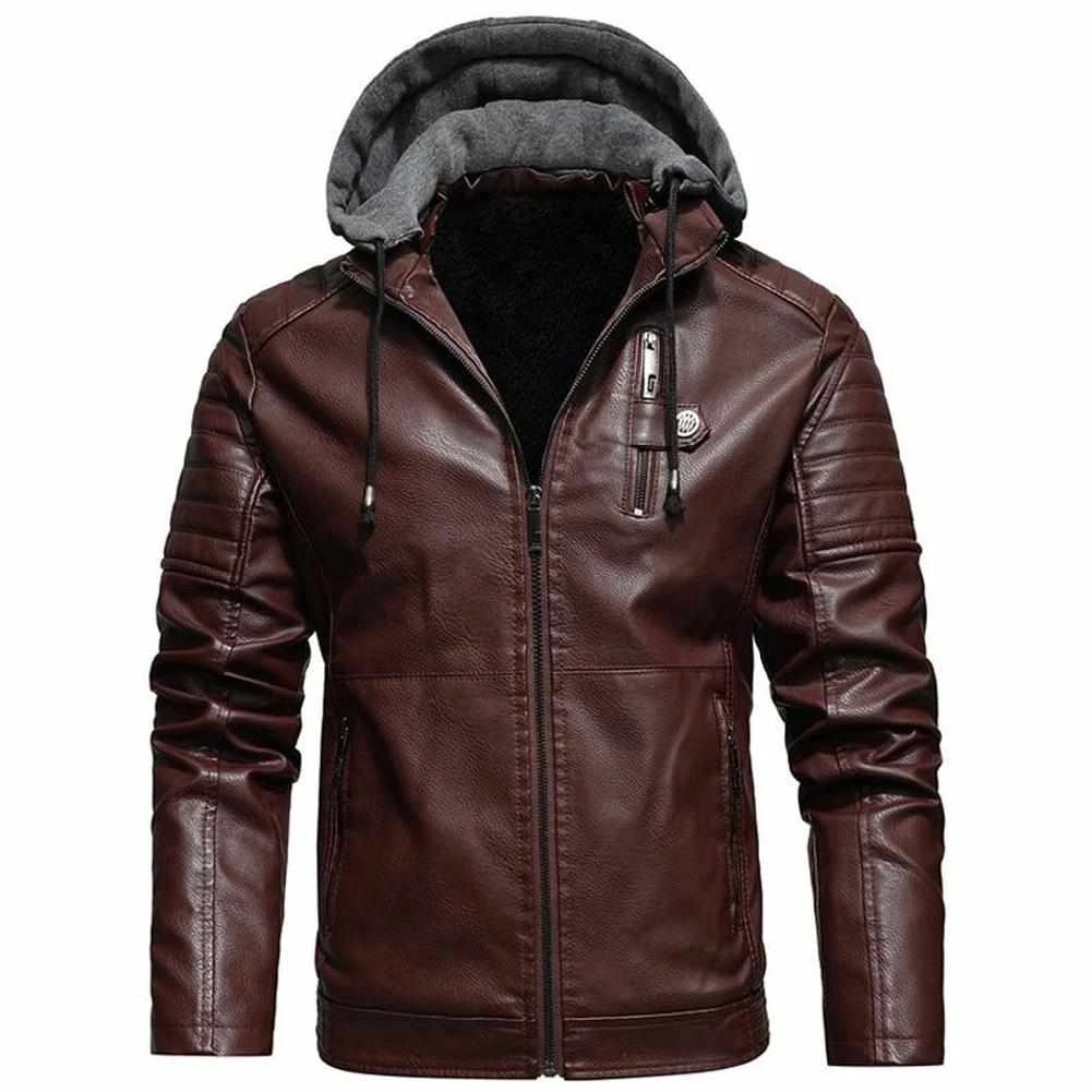 UNCO&BOROR Store North Royal Leather Fleece Hooded Jacket 5 UNCO&BOROR Store North Royal Leather Fleece Hooded Jacket