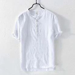 MOGELAISI Official Store Saint Morris Gozo Striped Linen Shirt