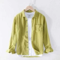 M Cotton Linen Store Saint Morris Santorini Linen Shirt Men's Apparels