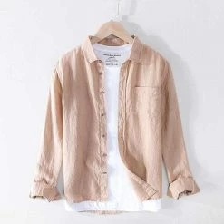 M Cotton Linen Store Saint Morris Santorini Linen Shirt Men's Apparels