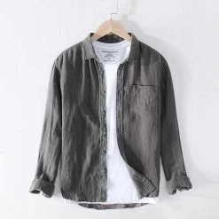 M Cotton Linen Store Saint Morris Santorini Linen Shirt Men's Apparels