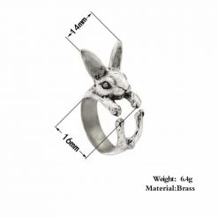 QIAMNI Official Store Women's Apparels Saint Morris Adjustable Rabbit Ring