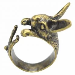 QIAMNI Official Store Women's Apparels Saint Morris Adjustable Rabbit Ring