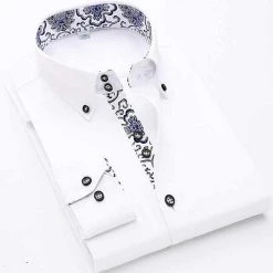 Shop412624 Store Saint Morris Slim Long Sleeve Print Shirt