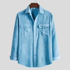 Moringcute Store Sky Madrid Dual Pocket Shirt Men's Apparels