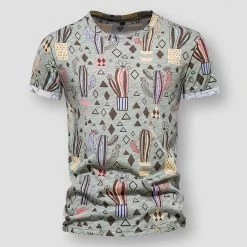 AIOPESON Official Store Men's Apparels Saint Morris Cactus Cotton Shirt