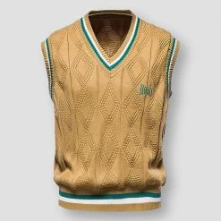 Moving Bricks Store Men's Apparels Saint Morris Cashmere Striped Vest