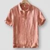 Cotton Linen Store Sky Madrid Coconut Port Linen Shirt Men's Apparels