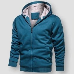 KUAIJUE Store Sky Madrid Hooded Fleece Sweatshirt Men's Apparels