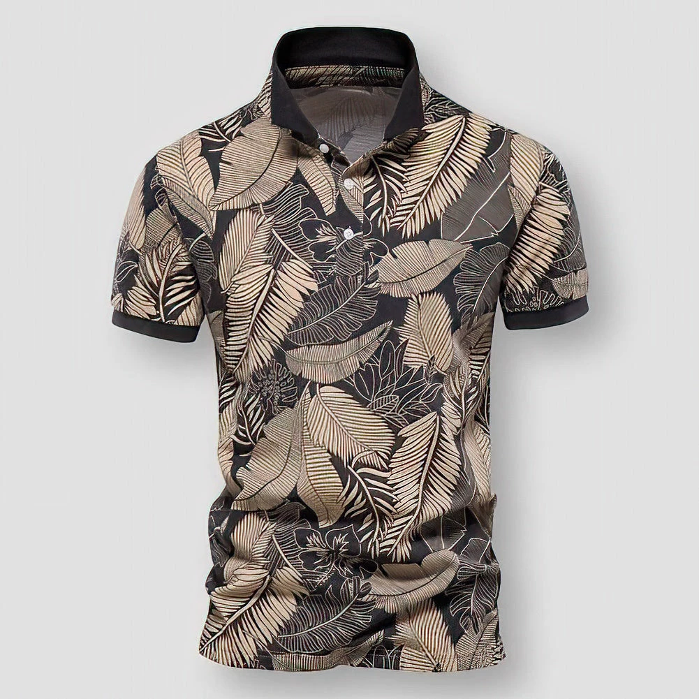 AIOPESON Official Store Men's Apparels Sky Madrid Leaf Polo Shirt 3 AIOPESON Official Store Men's Apparels Sky Madrid Leaf Polo Shirt