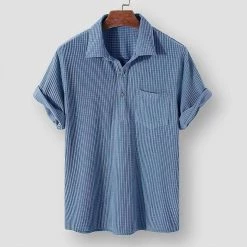 INCERUNNING Apparel Store Men's Apparels Sky Madrid Textured Pocket Shirt