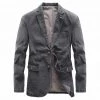 BeckyWalk Store Men's Apparels North Royal Slim Denim Blazer