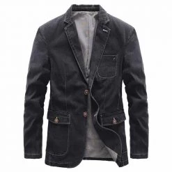 BeckyWalk Store Men's Apparels North Royal Slim Denim Blazer