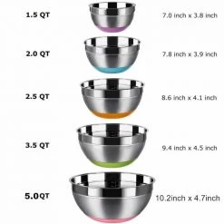 Goldbaking Official Store Stainless Steel Nested Mixing Bowl Set (5 PCS Set)