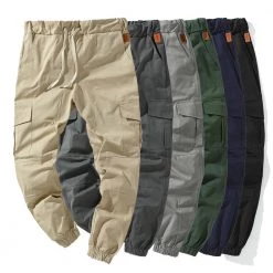 MANLUODANNI Oversea Store Drawstring Cargo Pants Men's Apparels