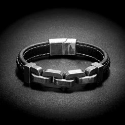 TANGYIN Official Store North Royal Leather Stainless Steel Charm Bracelet 10 TANGYIN Official Store North Royal Leather Stainless Steel Charm Bracelet