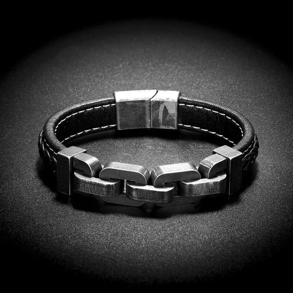 TANGYIN Official Store North Royal Leather Stainless Steel Charm Bracelet 5 TANGYIN Official Store North Royal Leather Stainless Steel Charm Bracelet