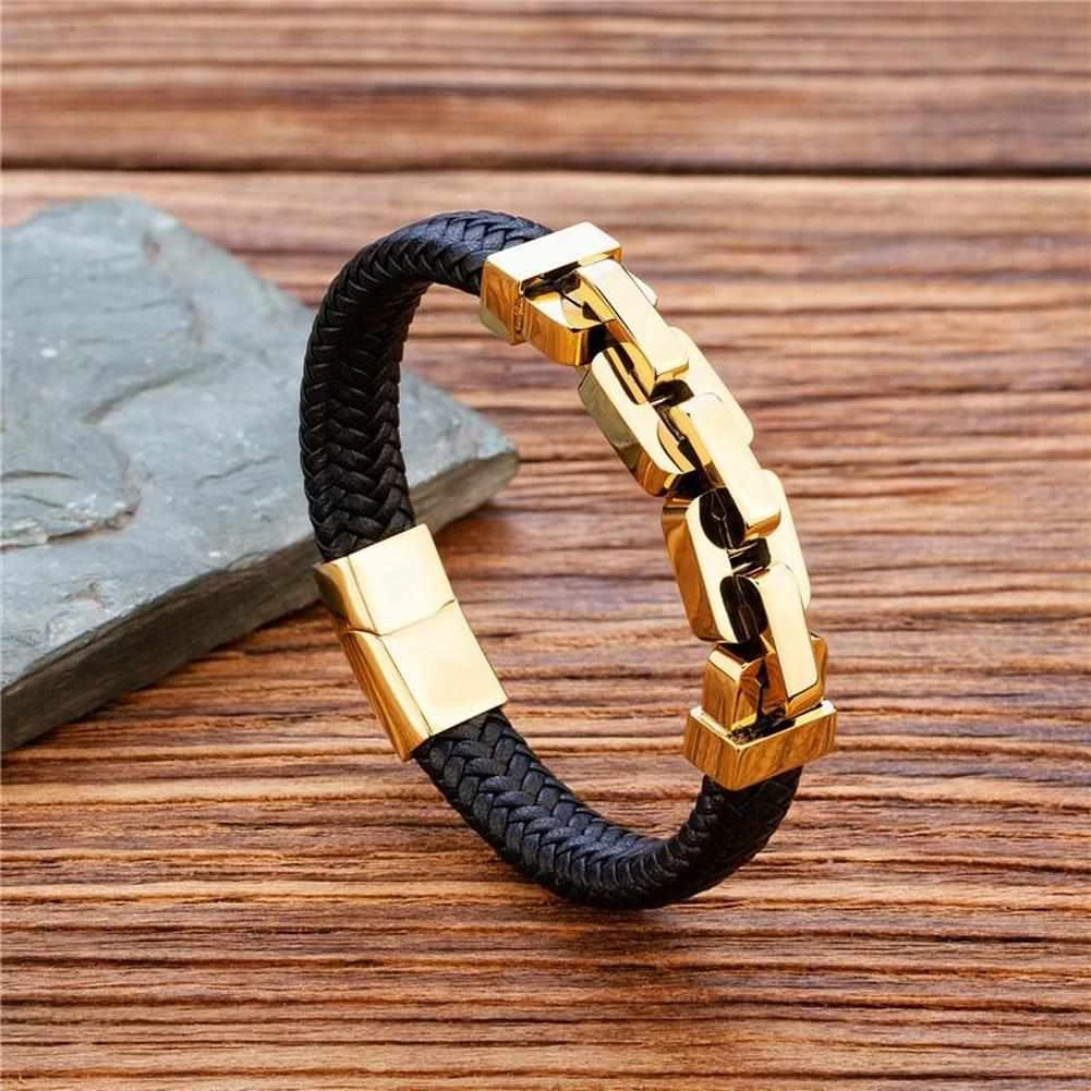 TANGYIN Official Store North Royal Leather Stainless Steel Charm Bracelet 6 TANGYIN Official Store North Royal Leather Stainless Steel Charm Bracelet