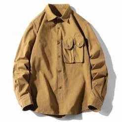 Moringcute Store Sky Madrid Long-Sleeve Safari Shirt Men's Apparels