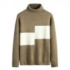 ASALI Casual Men's Store Saint Morris Patchwork Turtleneck Sweater Men's Apparels