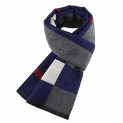 Visual Axles Store Men's Apparels Sky Madrid Plaid Cashmere Scarf